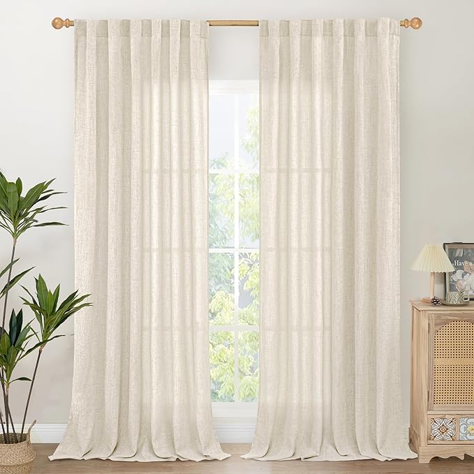 YoungsTex Linen Curtains 95 Inch Length by YoungsTex