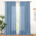YoungsTex Denim Blue Linen Curtains 90 Inch Length by YoungsTex