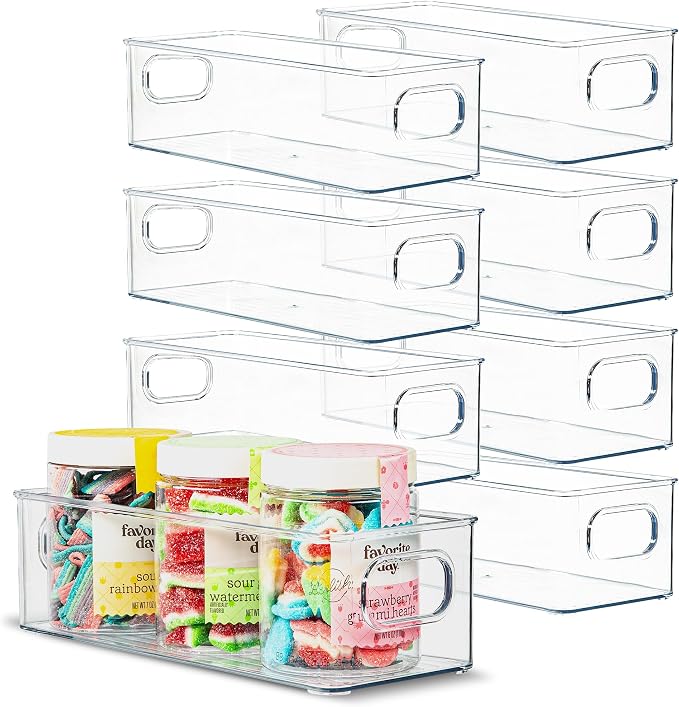 Plastic Food Storage 8 Pack Clear Container Bin by primebox