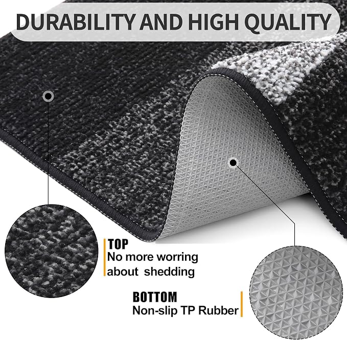 Kitinjoy Indoor Outdoor Door Mat, 40x32 Non-Slip Absorbent Dirt Trapper - Image 3