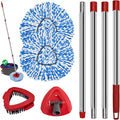 Spin Mop Handle Mop Heads and Base Replacement Sets Compatible by GFRED