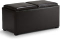 SIMPLIHOME Avalon 35 inch Wide Contemporary Rectangle 5 Pc Storage Ottoman in by SimpliHome
