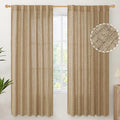 YoungsTex Burlap Linen Semi Sheer Curtains 72 Inch Length by YoungsTex