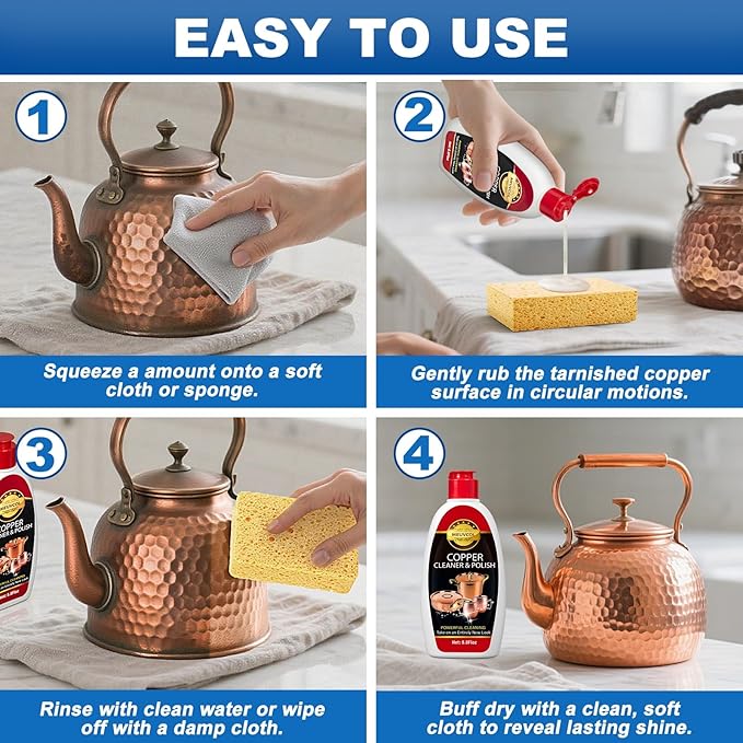 Copper & Brass Cleaner and Polish – 17.6 Oz Gentle Copper Polishing Cream - Image 6