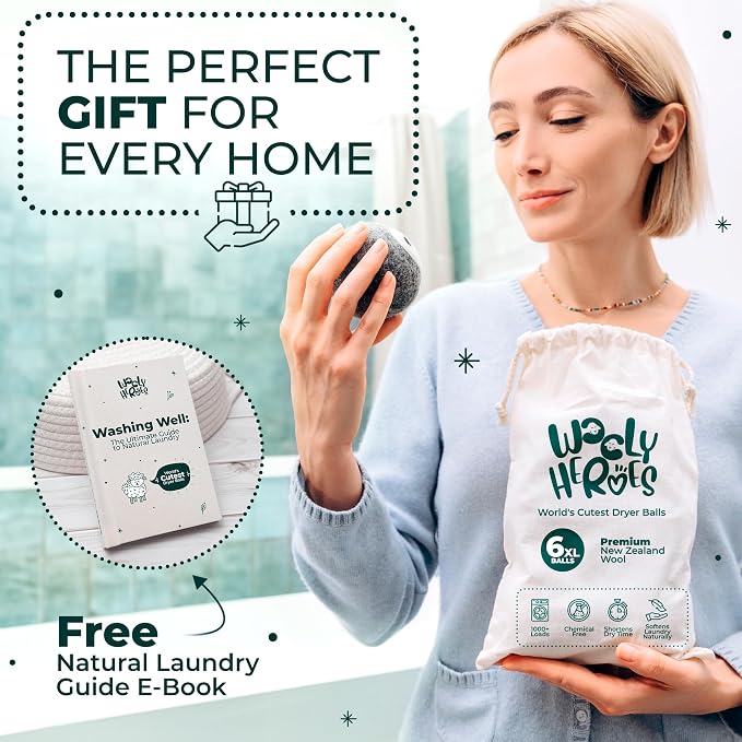No More Dryer Sheets! Reusable Wool Dryer Balls XL 6-Pack - Image 5