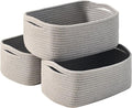Small Grey Baskets for Organizing, Woven Baskets for Storage, Small Organizer by ICERZCZ