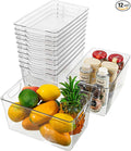 Attelite Clear Plastic Storage Bins, Large 12 Pack Pantry Organizer by Attelite