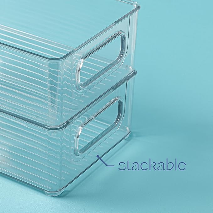 Plastic Food Storage 4 Pack Clear Container Bin - Image 4