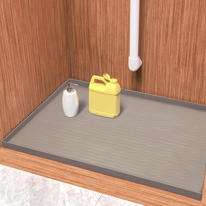 URMONA Waterproof Silicone Under Sink Mat 34'' x 22'' Shelf Liner by URMONA