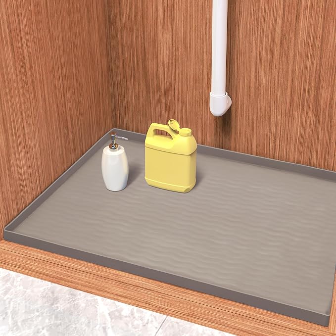 URMONA Waterproof Silicone Under Sink Mat 19'' x 19'' Shelf Liner by URMONA