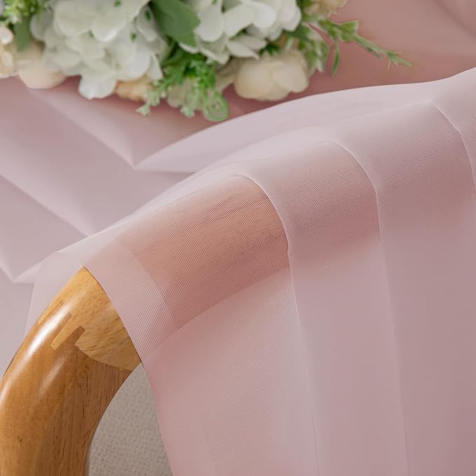 Chyhomenyc Sheer Curtains 63 Inch Length 2 Panels, Light Filtering Rod Pocket - Image 4