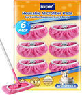 KEEPOW 6 Pack Reusable Mop Pads Compatible by KEEPOW