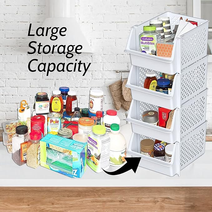 TidyFriend Plastic Stackable Storage Bins - Image 3
