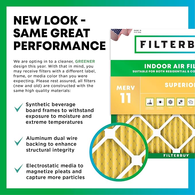Filterbuy 19x19x1 Air Filter MERV 11 Allergen Defense Replacement, - Image 3