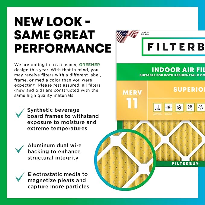 Filterbuy 22x24x1 Air Filter MERV 11 Allergen Defense Replacement, - Image 3