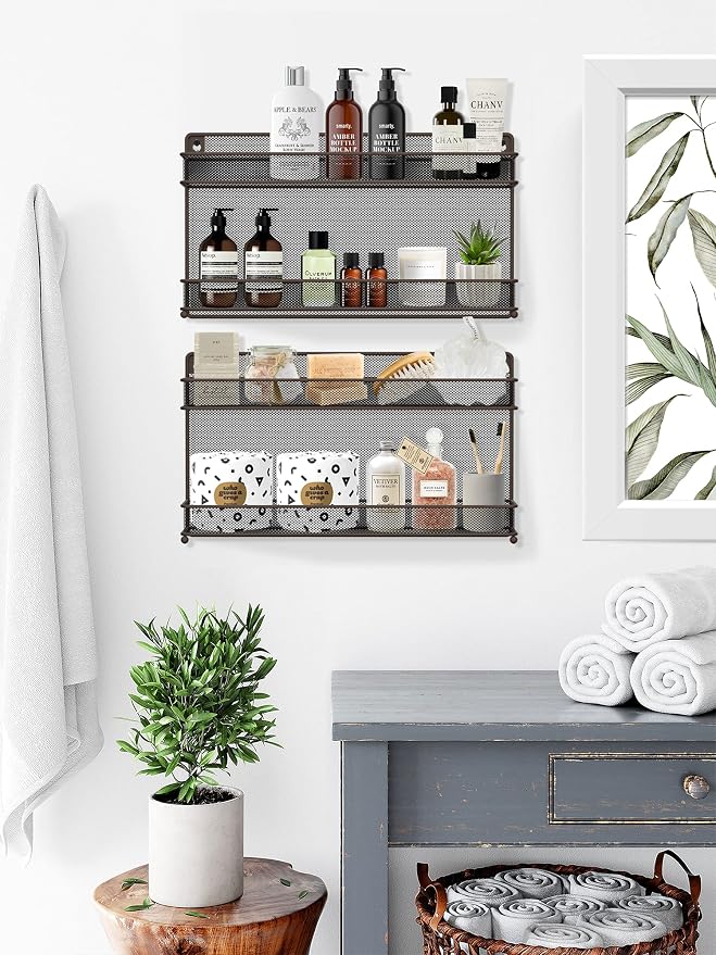CAXXA 2 PK 2 Tier Mesh Kitchen Counter-top or Wall Mount Spice Rack Jars - Image 6