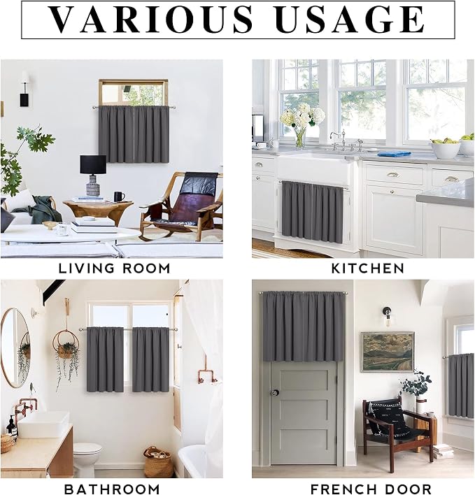 RYB HOME Curtains for Bedroom 63 inches Long, W 34 x L 63, 2 Panels - Image 6