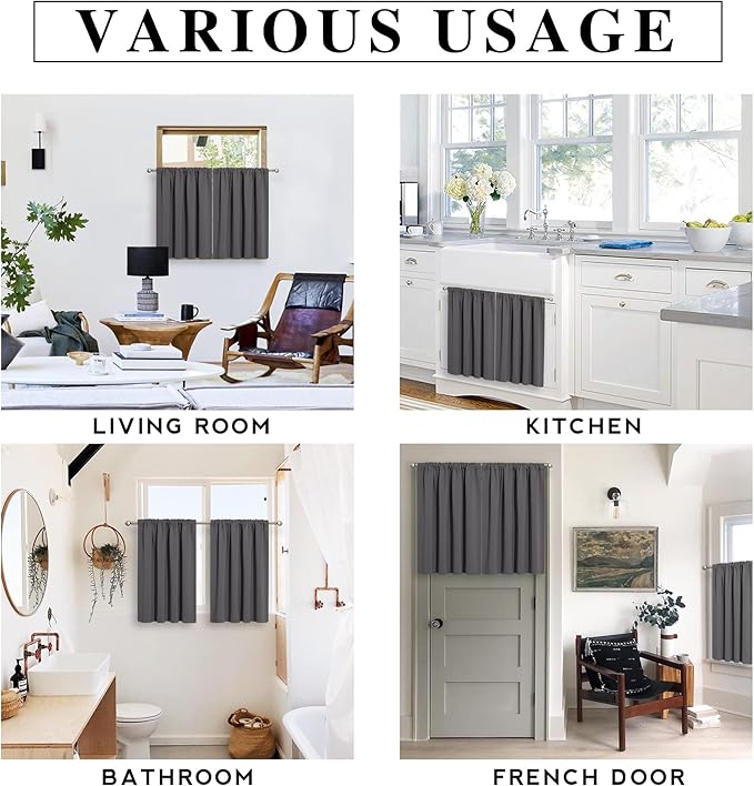 RYB HOME Curtains for Bedroom 72 inches Long, W 34 x L 72, 2 Panels - Image 6