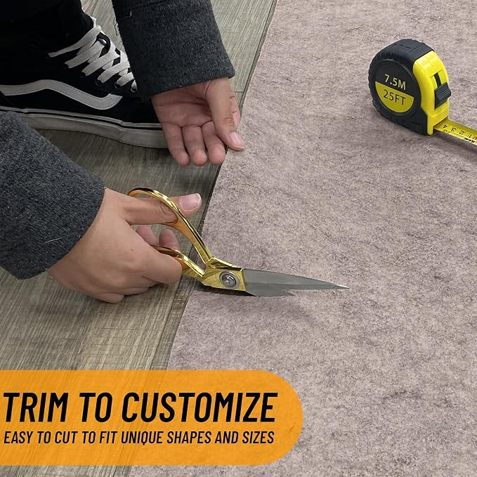 Ottomanson 3' x 12' Non-Slip Rug Pad Gripper 1/4 Inch Thick Dual Surface Felt + - Image 5