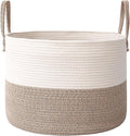 Woven Blanket Basket, 115L Large Rope Storage Bin by JMvicyroam