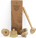 Cactus Cradle Bamboo Scrub Brush Kit – 4-Piece Dish Brush Set by CactusCradle