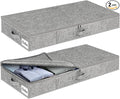 Under Bed Storage Container Bins 2 Pack, 4.5 Inch Slim Low Profile Underbed by KUKIKAN