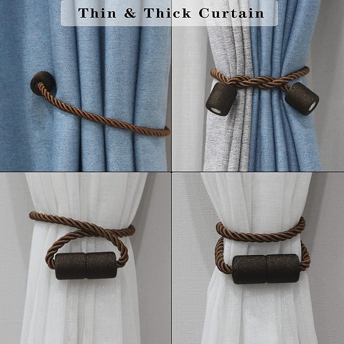 4 Pack Strong Magnetic Curtain Tiebacks Outdoor Elegant Decorative Tie Backs - Image 5