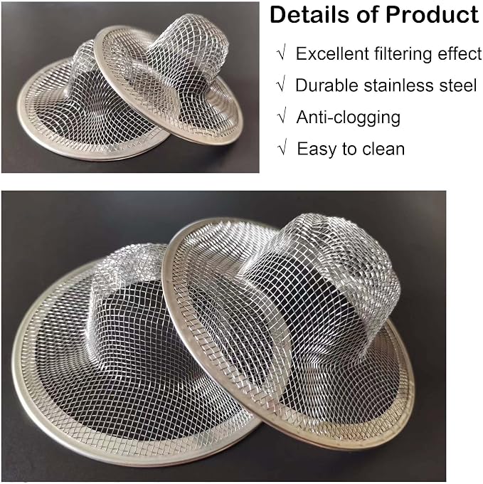 20Pcs Bathroom Sink Drain Strainer Screen Mesh, 2.75'' Stainless Steel Slop - Image 3