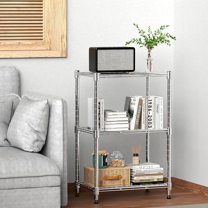 450 lbs Wire Storage Shelving 3-Tier Utility Shelving Unit Steel Organizer Wire - Image 2