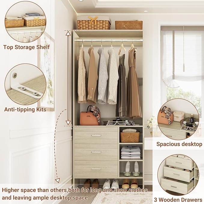 Aheaplus 2.5FT Closet System - Image 3