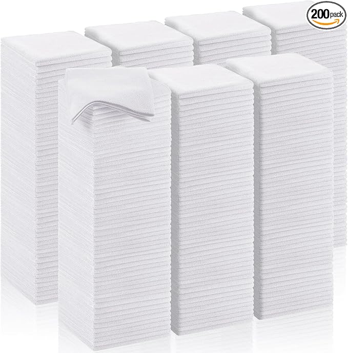 200 Pcs Microfiber Cleaning Cloth 16x16 Inch Microfiber Towels by Oudain