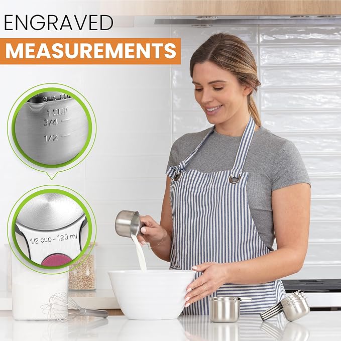 Spring Chef Magnetic Stainless Steel Measuring Cups, Kitchen Tools - Image 5