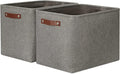 DULLEMELO Grey Storage Baskets for Organizing 2 Pack 16"x12"x12" Fabric Shelf by DULLEMELO