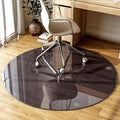 GLSLAND Round Tempered Glass Floor Mat by GLSLAND