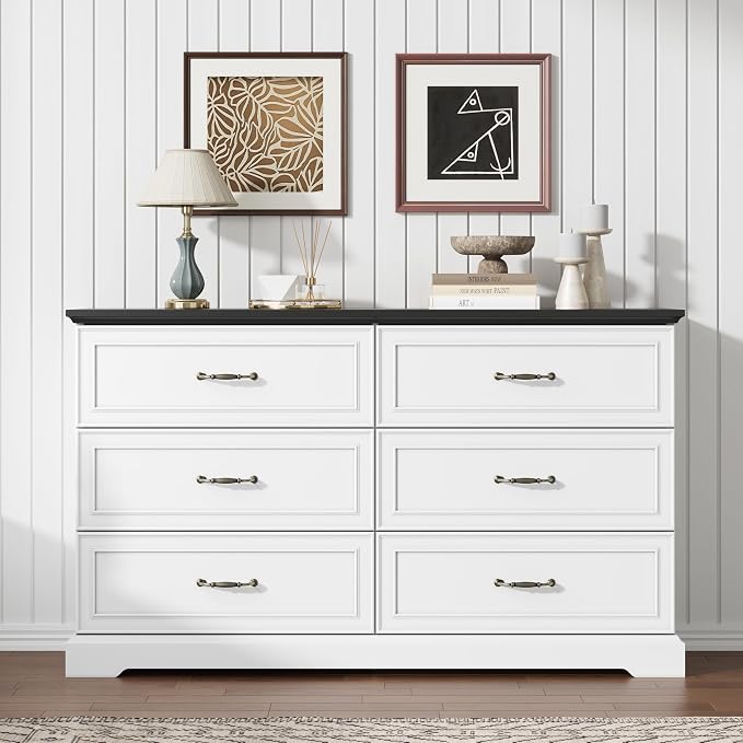 6 Drawer Dresser for Bedroom, Rustic Farmhouse Dresser - Image 3