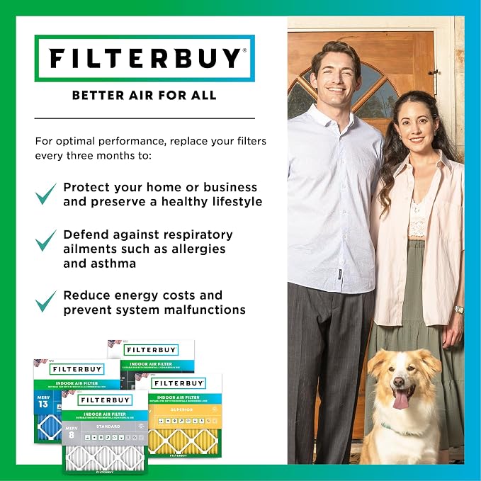 Filterbuy 16x16x1 Air Filter MERV 8 Dust Defense Replacement, Electrostatic - Image 7