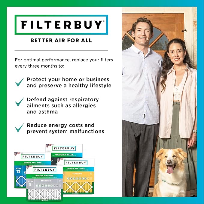 Filterbuy 18x18x2 Air Filter MERV 8 Dust Defense Replacement, Electrostatic - Image 7