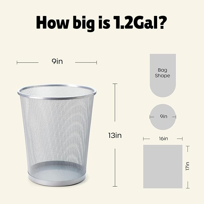 FORID Small Trash Bags 1.2 Gallon Colored - Image 7