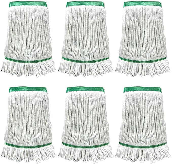 6 Pack Commercial Heavy Duty Mop Heads Heavy Cotton Looped End String Mop Head by GEMLORD