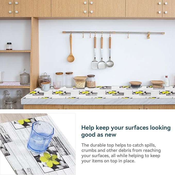 Shelf Liner 18" W x 96" L Non Adhesive Kitchen Drawer Liner, Waterproof Shelf - Image 4