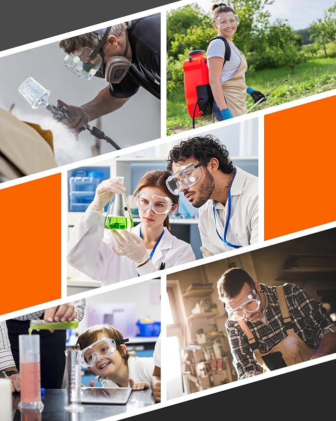 Anti-Fog Indirectly Vented Lab Safety Goggles Over Glasses - Image 3