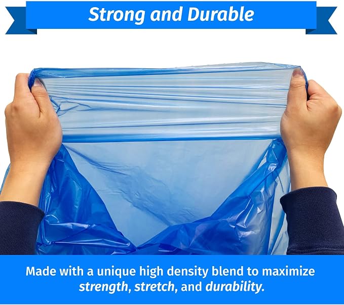 Reli. SuperValue 40-45 Gallon Recycling Bags | 200 Count | Blue Trash Bags | - Image 3