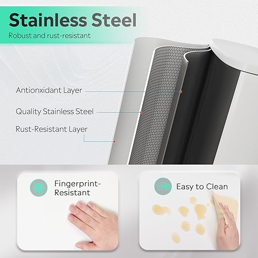 WLIVE 13 Gallon Stainless Steel Trash Can - Image 7