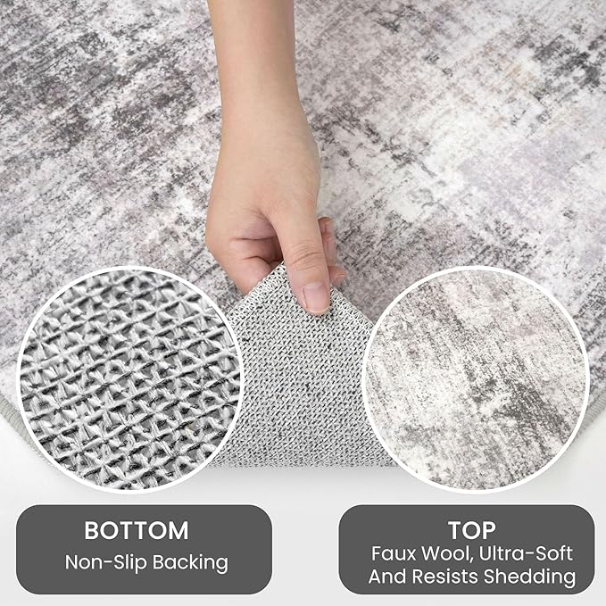 IOHOUZE Round Area Rug 3 Ft Circle Entryway Rugs Round Washable Door Mat Indoor - Image 6