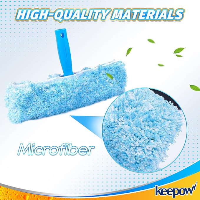 KEEPOW 10" Professional Microfiber Window Scrubber Refill Replacement Compatible - Image 2