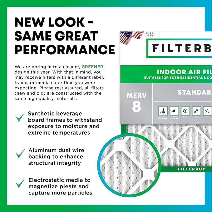 Filterbuy 17x22x1 Air Filter MERV 8 Dust Defense Replacement, Electrostatic - Image 3