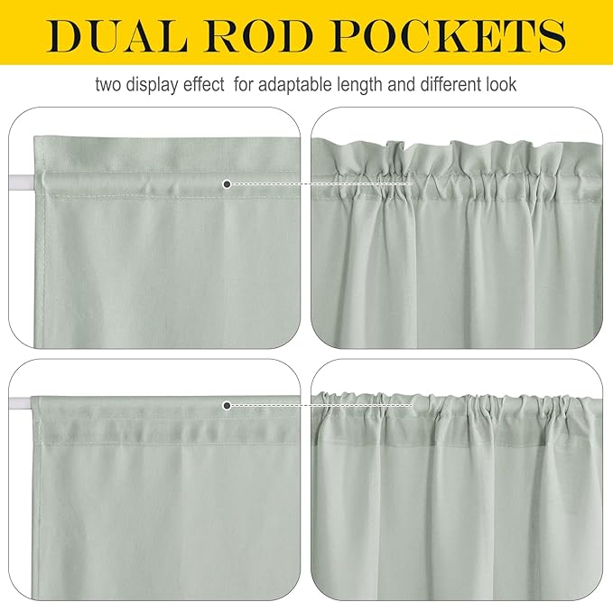 NICETOWN Sage Green Curtains Door Curtains - Image 3
