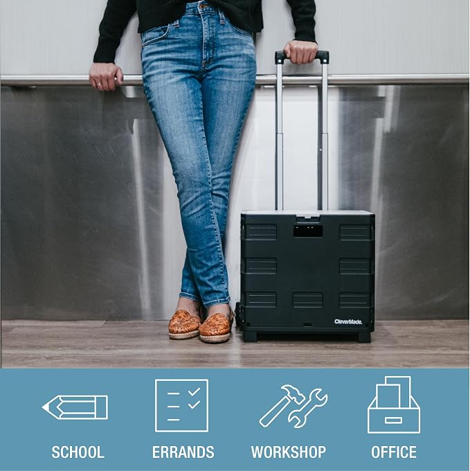 CleverMade Collapsible Wheeled Crate - Image 4