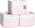NaturalCozy Storage Cubes 9”x9”x7”Cotton Rope Woven Baskets by NaturalCozy