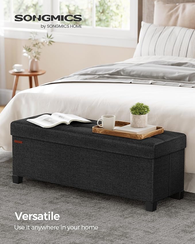 SONGMICS Storage Ottoman Bench, Foldable Foot Rest - Image 3
